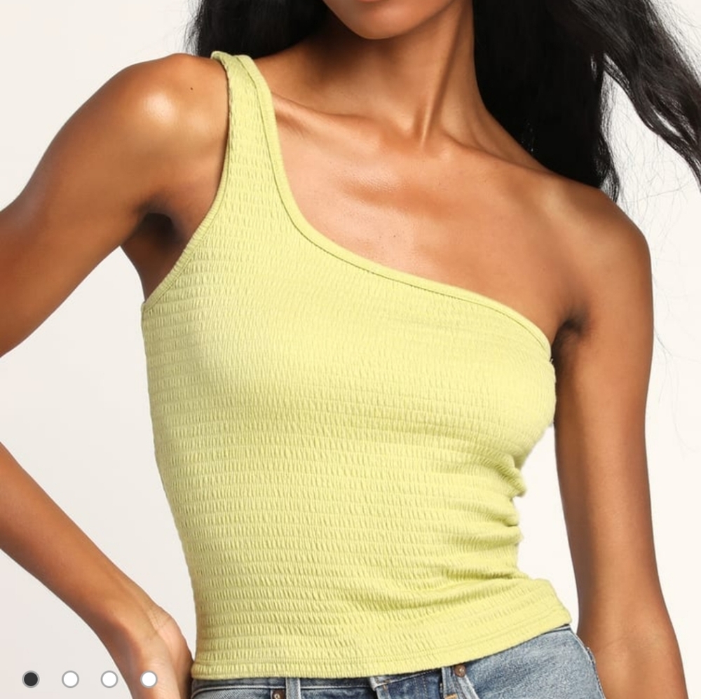 Lulus You Smock My World Light Green Smocked One-Shoulder Top